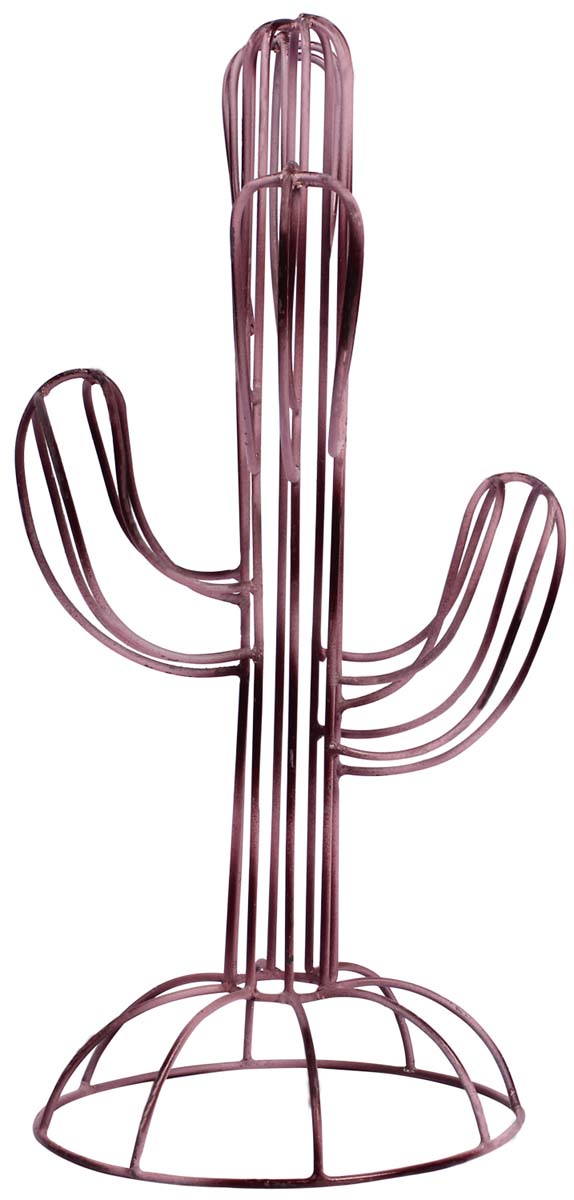 15" Handmade Jewelry Stand - Look of a Cactus Plant - Cast in Iron - Copper Color Finish - Dresser Accessories / Organizers - Home Decor - Buy in Bulk Wholesale